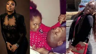 Annie Idibia reacts after daughter, Isabella cries out over body shaming