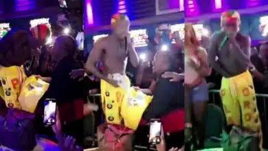 Video emerges of Portable stacking dollars sprayed on him at show in America in his trousers