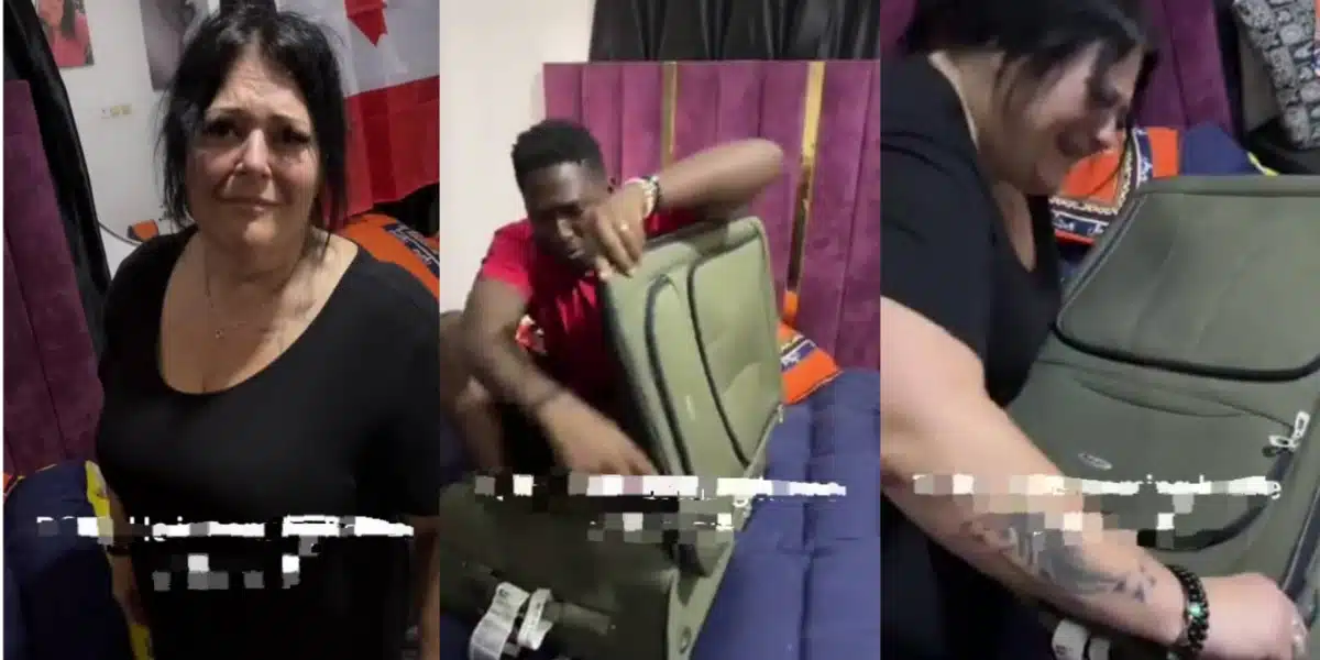 Funny moment Canadian woman attempts to smuggle Nigerian lover to her country in travel bag