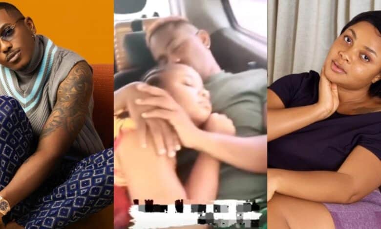 Reactions trail video of Timini Egbuson and Bimbo Ademoye cuddling up while sleeping