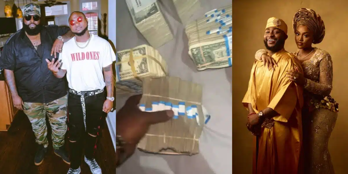 CHIVIDO24: Davido's hypeman, Spesh shows off bundles of dollars