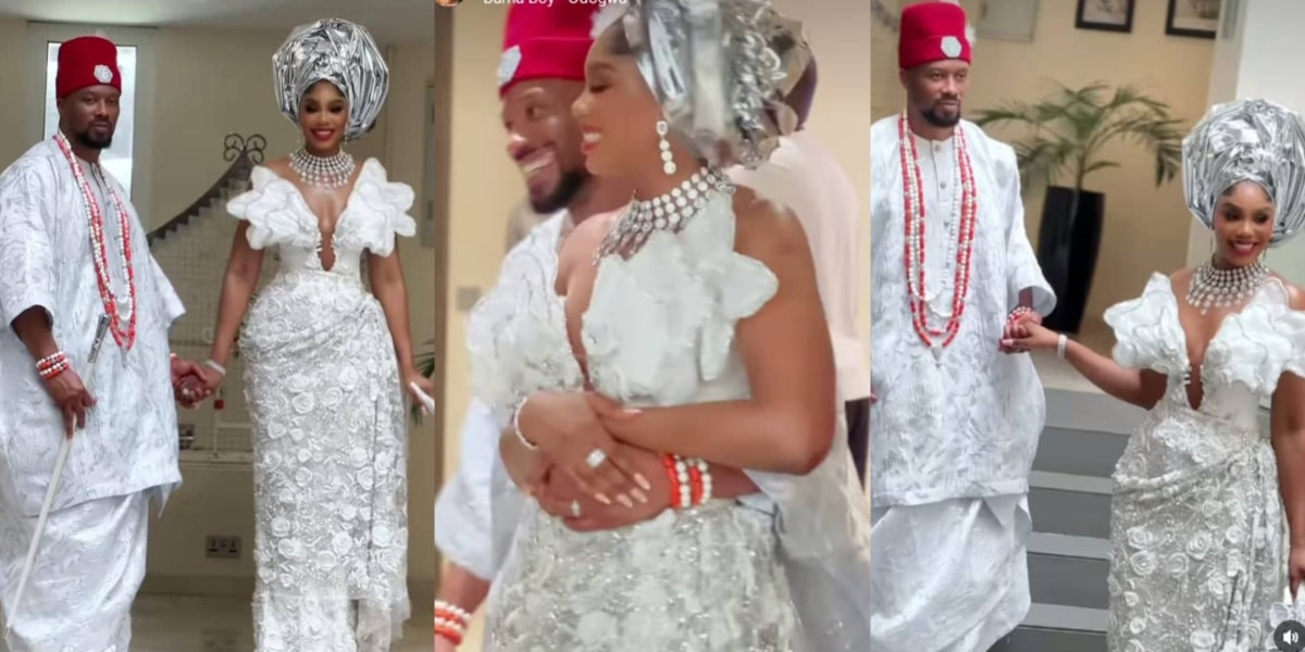 Sharon Ooja unveils husband's face on wedding day