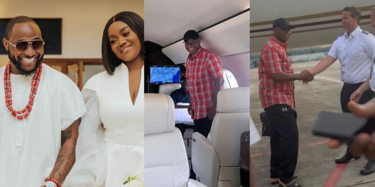 Davido's father touches down wedding