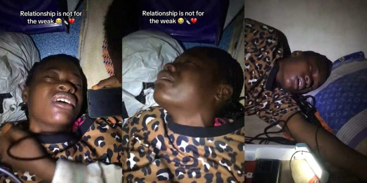 Lady breaks down in tears in a touching video after her boyfriend of three years ended their relationship.