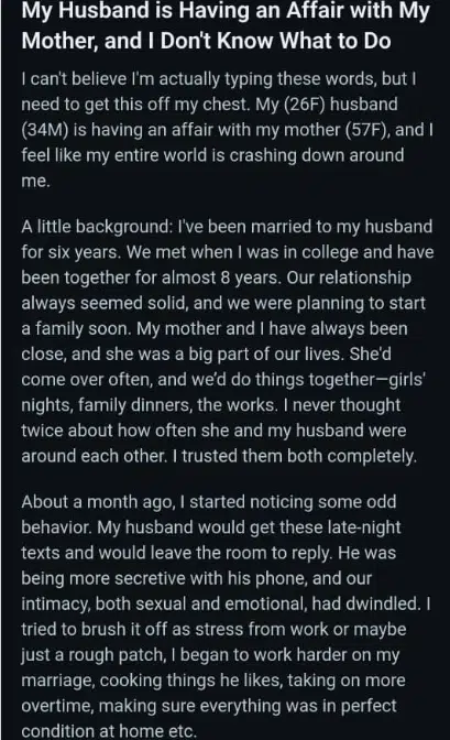 Lady heartbroken after catching husband having affair with her mother, claims her mother is more of a woman than her