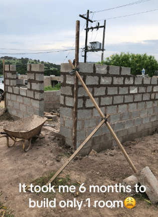 Man wows many with method he used to build his dream house from scatch despite financial challenges