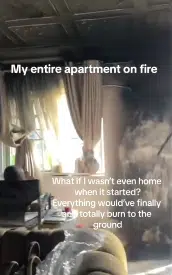 lady apartment fire asleep 