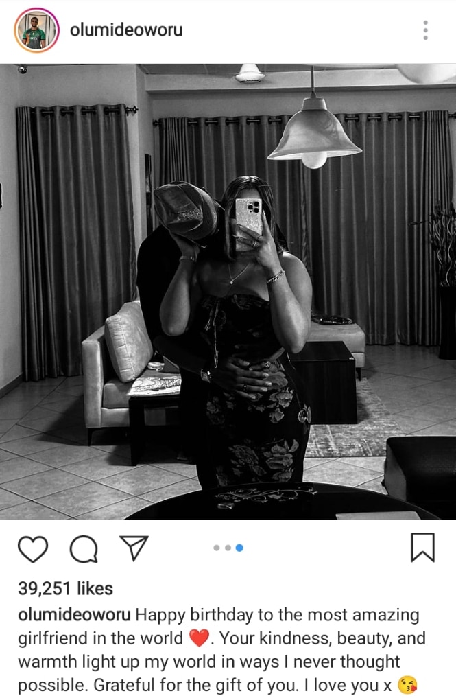 ns gush as Olumide Oworu celebrates girlfriend's birthday with cozy photos