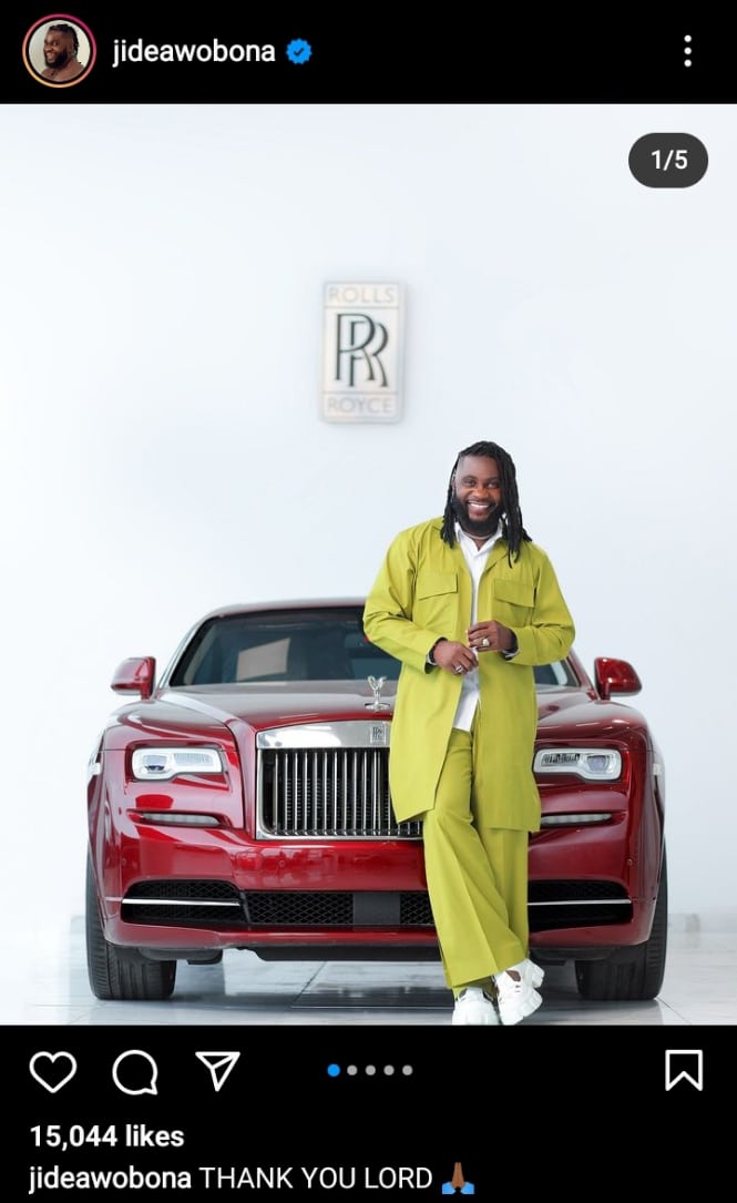 Jubilations as Jide Awobona splashes millions on Rolls Royce