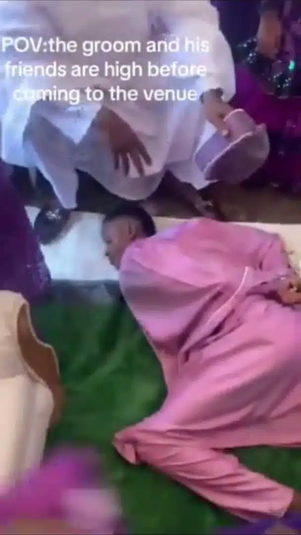 Moment groom and his friends showed up drunk at his traditional wedding