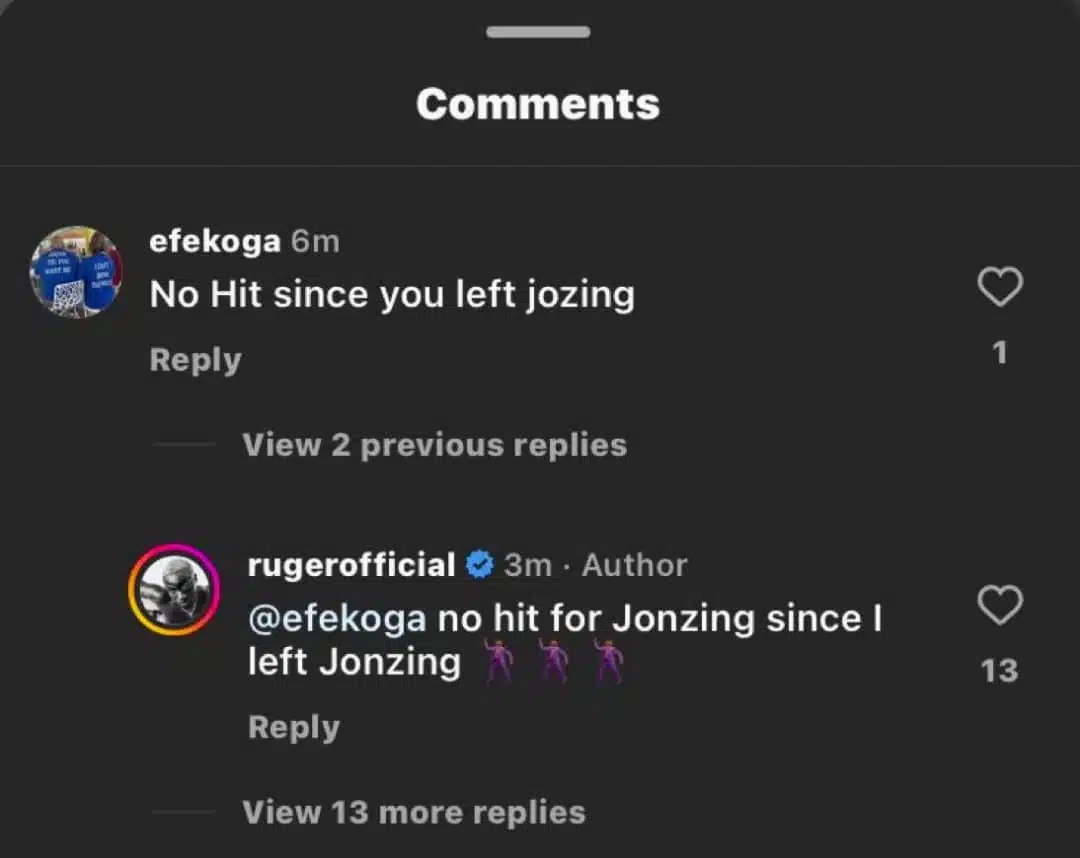 Ruger throws heavy shade at former record label, Jonzing World