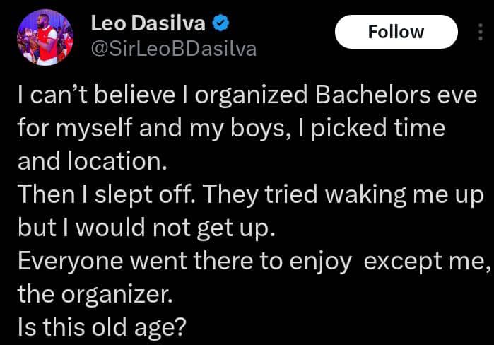 Leo Dasilva reminisces about missing his own bachelor party