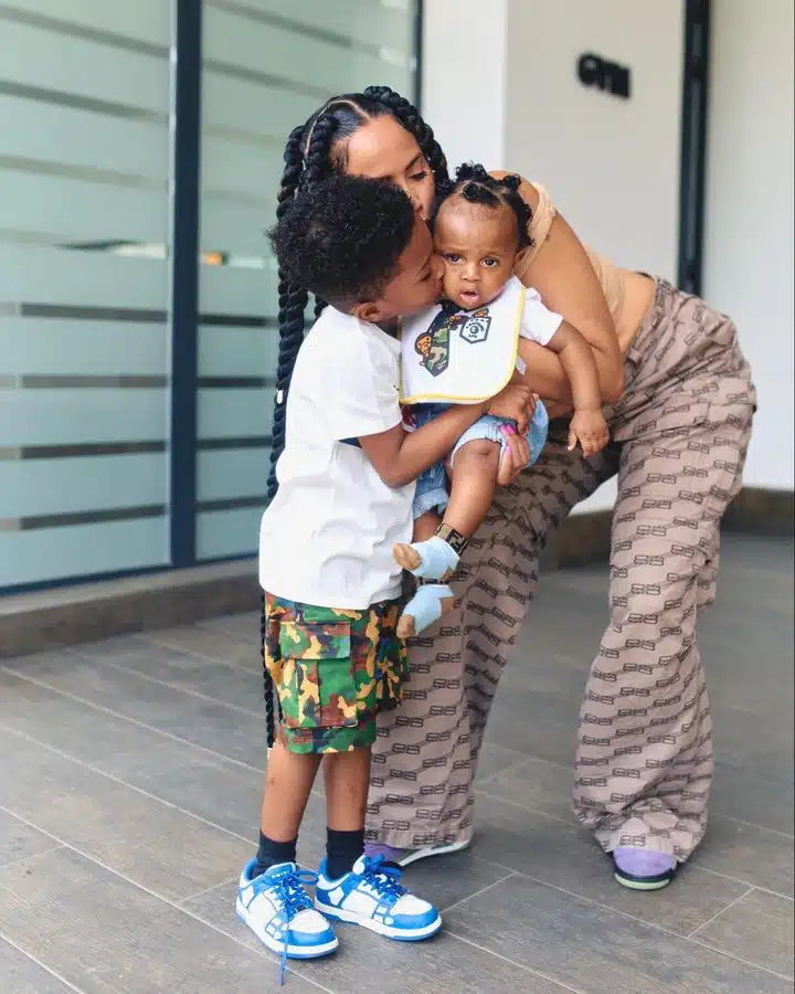 Wizkid's baby mama, Jada P and her two sons