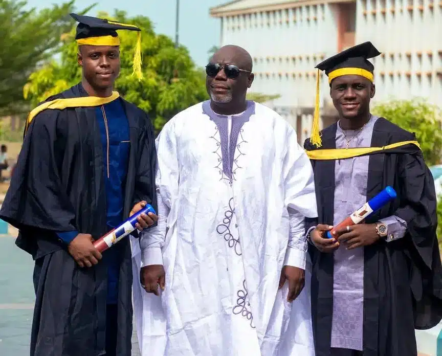 Nigerian father shares before-and-after photos as his two sons graduate from university