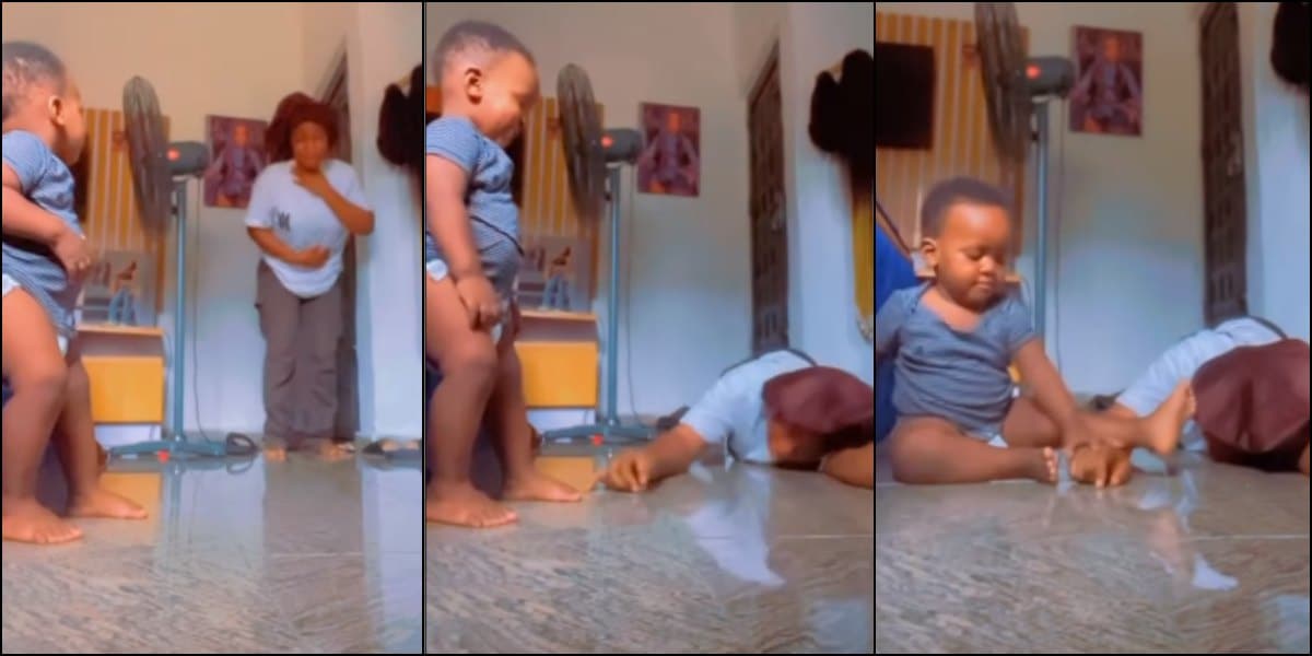 Little boy’s hilarious response to mom’s dramatic fake faint goes viral