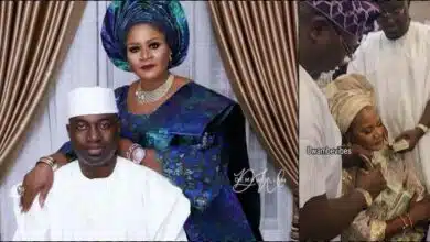 Moment Kazim Adeoti’s first wife, Funsho snubs husband at party in US