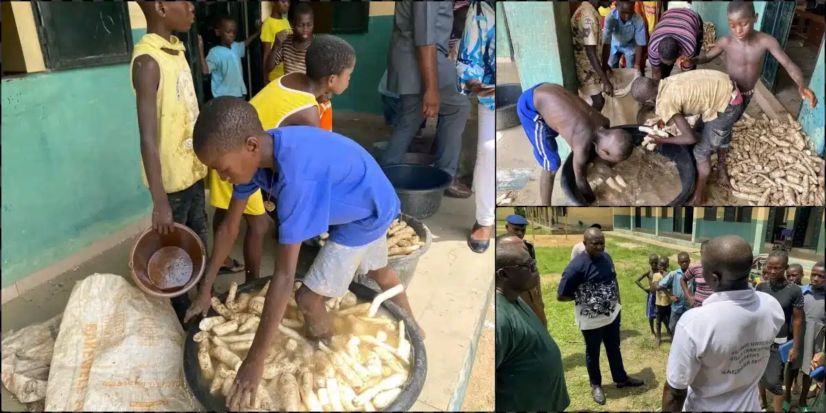 Commissioner meets students washing cassava during school hours in Bayelsa