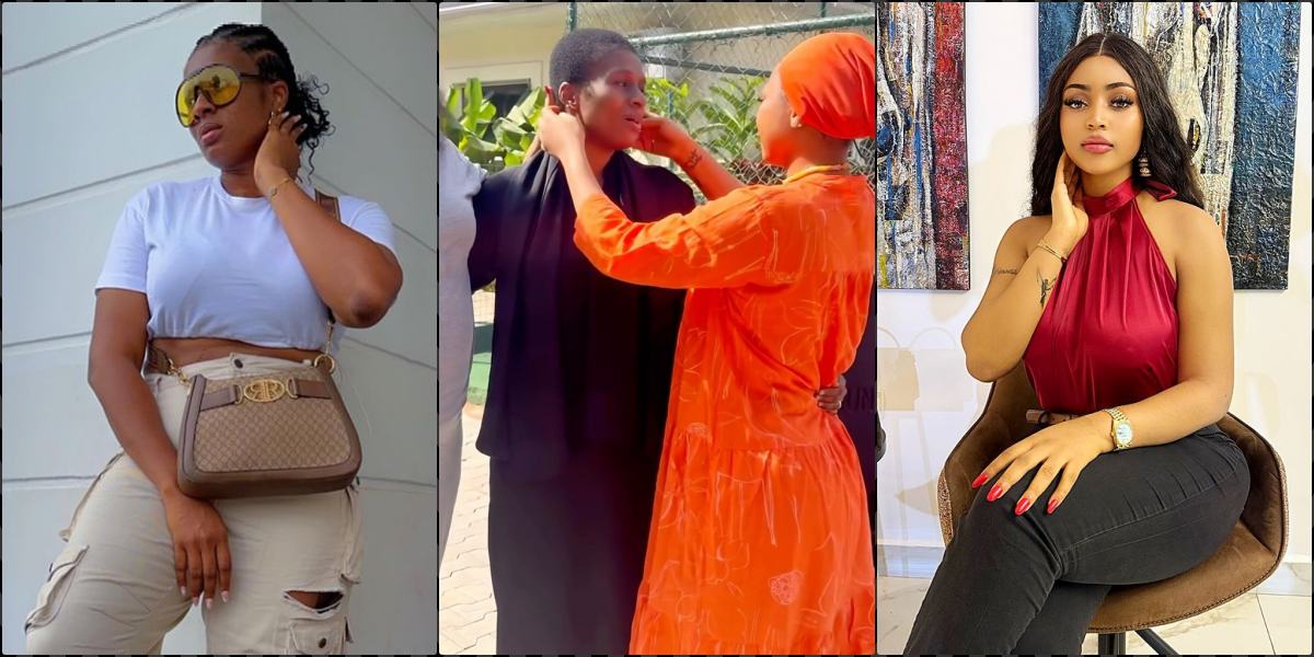 Regina Daniels joyfully welcomes late Jnr Pope’s wife to sons’ birthday