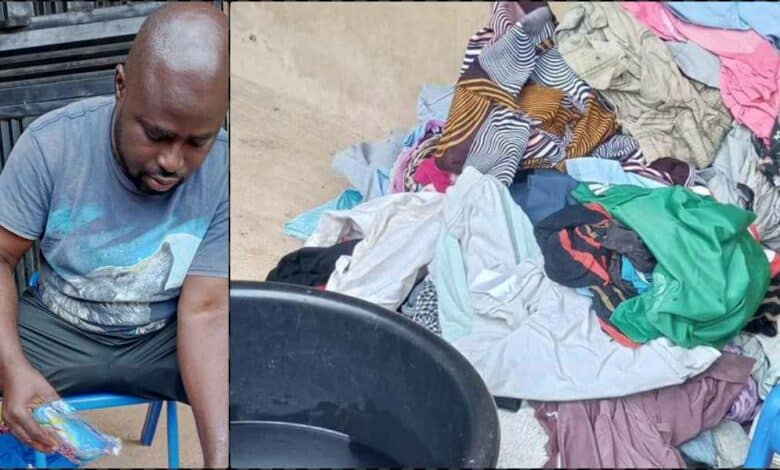 Man berated for announcing washing clothes while wife is sick