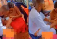 Groom refuses to drink palm wine from bride during traditional wedding