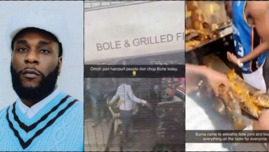 Burna Boy buys roasted plantain, fish worth N4M, distributes it in Port Harcourt