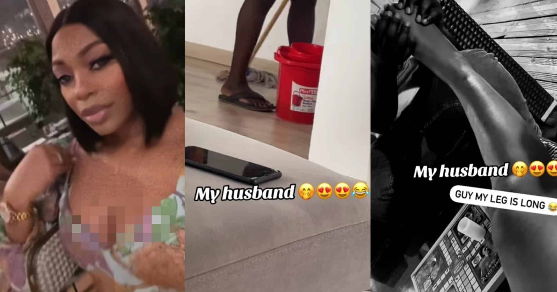 Lady videos her husband doing chores after her mom criticized her for laziness