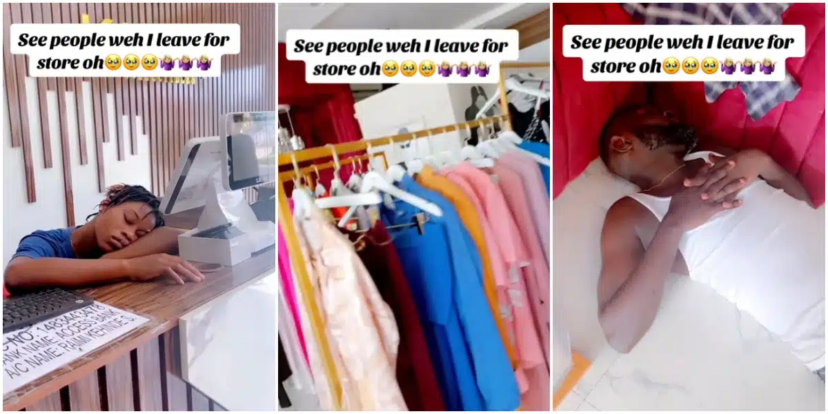 Boss in shock as she finds all her employees asleep in multi-million naira clothing store