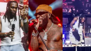 Video of Burna Boy falling on stage during performance goes viral