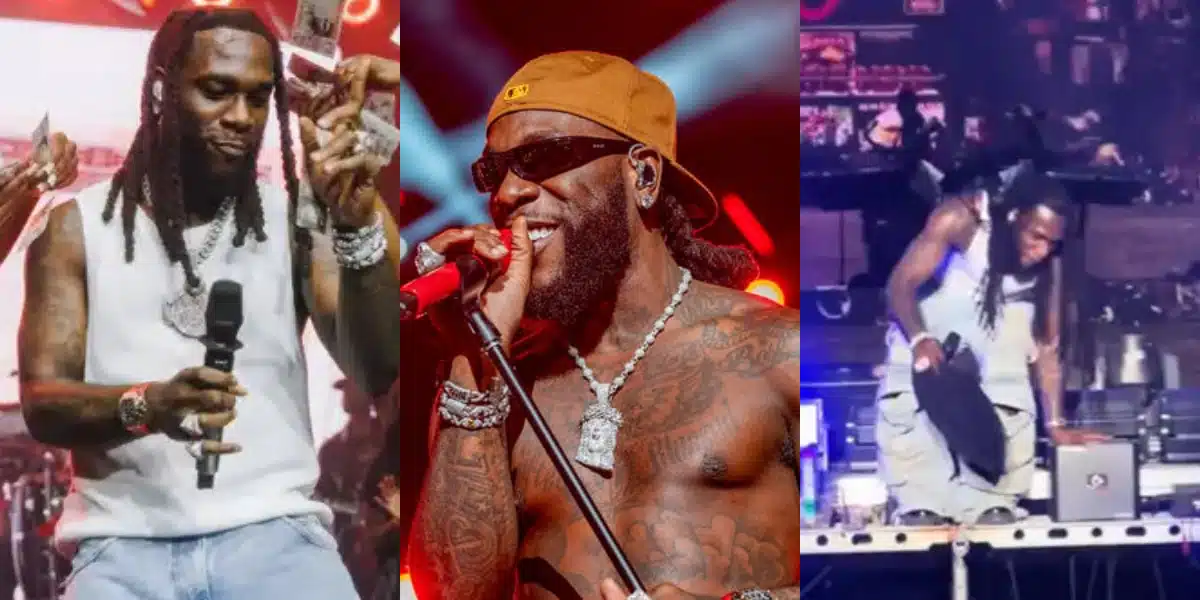 Video of Burna Boy falling on stage during performance goes viral