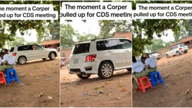 Moment corps member arrives at CDS in Mercedes Benz worth millions