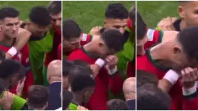 Moment Cristiano Ronaldo bursts into tears as he sees his mum cry after his penalty miss against Slovenia