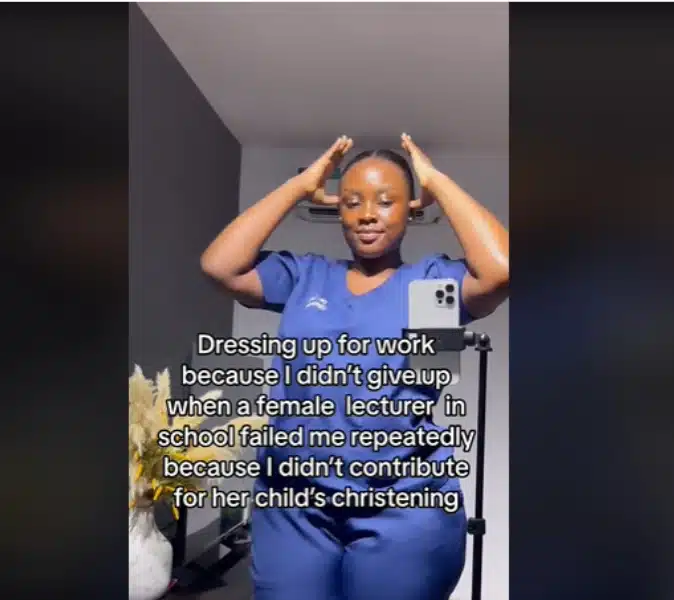 Lady shares how lecturer failed her repeatedly for refusing to contribute to her child's naming ceremony 