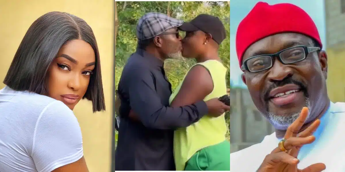 Lizzy Gold sparks reactions online as she locks lips with Kanayo on movie set