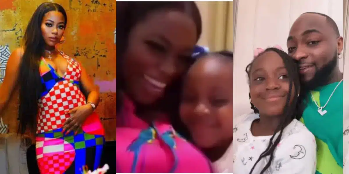 Reactions as old video of Sophia Momodu bonding with Davido’s 2nd daughter, Hailey pops up