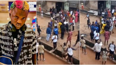 Drama in Lagos as Portable fights dirty with bike man for allegedly stealing his phone days after his US trip