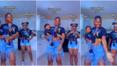 35-year-old grandmother causes buzz online as she shows off her 16-year-old daughter and 1-year-old grandchild