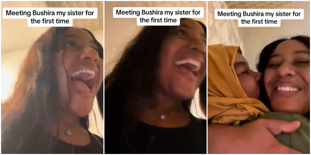 Touching moment lady finally meets her biological sister after years apart