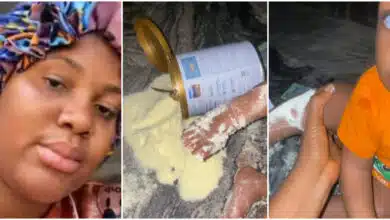 Nigerian mum in pain as little son wastes N27,000 worth of milk