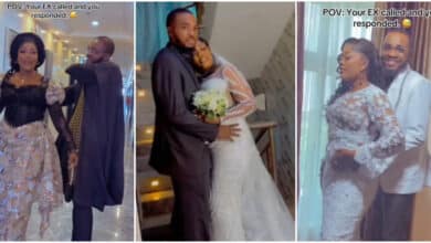 Nigerian lady reconciles with ex-boyfriend after breakup, marries him, shares adorable video