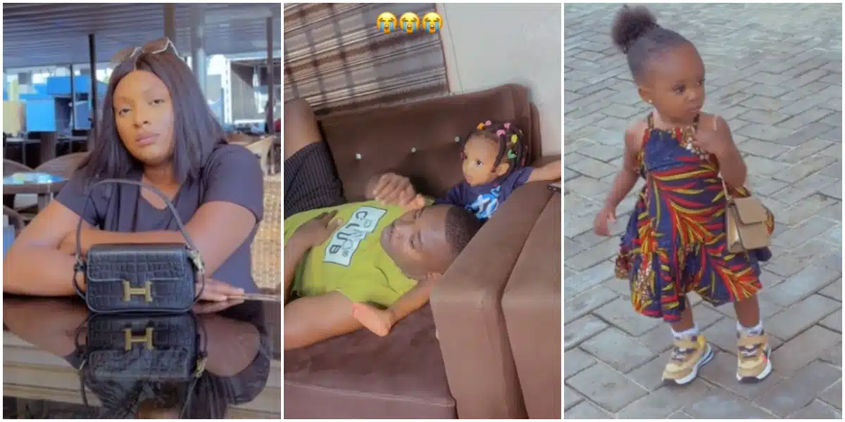 Nigerian man peppers jealous wife, rests his head on little daughter's lap
