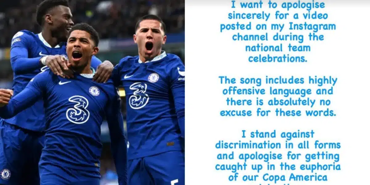 Fernandez apologizes for racist chants after Chelsea teammates unfollwed him on social media