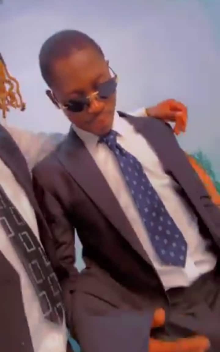 DJ Chicken rocking suit first time