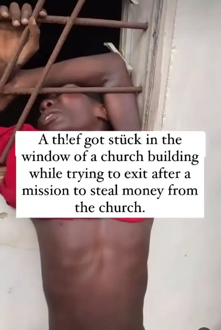 Thief church man burglary stuck money steal 