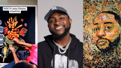 Nigerian artist goes viral with Davido portrait made from carrots, peppers, onions, oil, and sardines