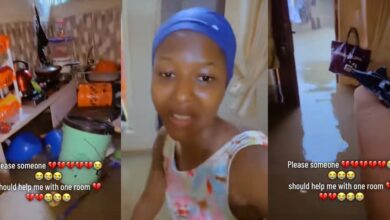 Nigerian lady begs for help with accommodation as flood takes over apartment, destroys property