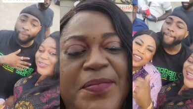 Nigerian woman labels herself 'Davido's mother' as she meets singer