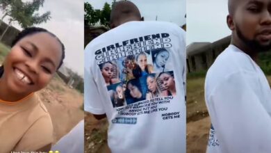 Nigerian lady prints her face on boyfriend's top, takes love to next level
