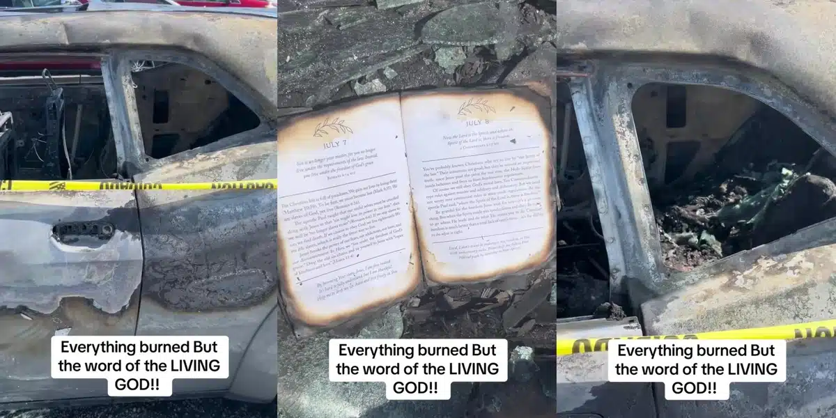 Bible miraculously survives car fire, video goes viral