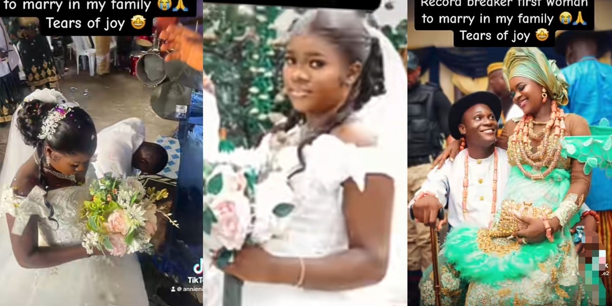 Nigerian lady breaks record, becomes first woman in her family to get married