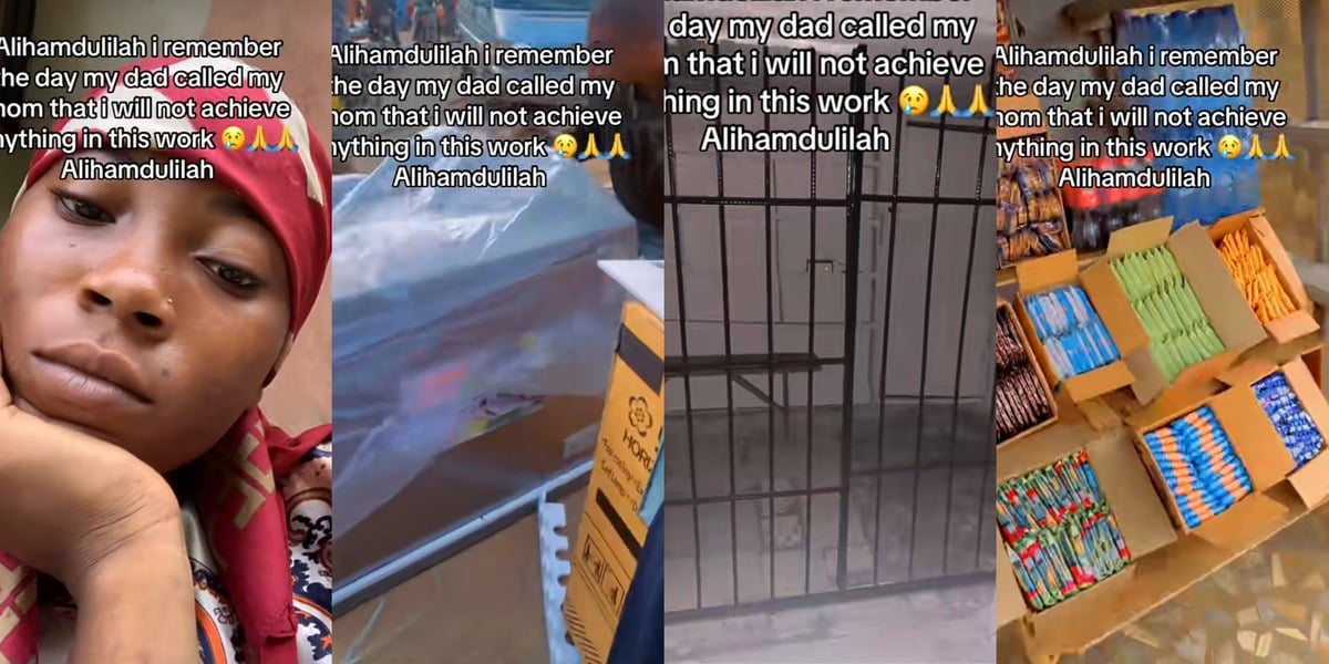 Nigerian lady defies father's curse, buys freezer, opens shop after he told her 'you won't achieve anything'